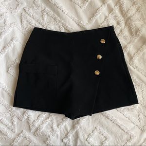 Zara Black with Gold Detail Skort